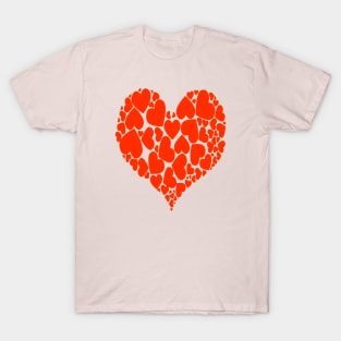 A Heart Of Hearts Romantic Design Monotone Red T-Shirt